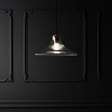 Hammersmith Large Pendant Light Fluted Glass - Antique Brass