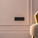 Triple 3x Schuko Module Round - Bronze Black