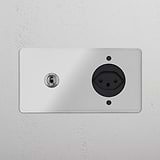 Double Toggle & Swiss Module Round - Clear Polished Nickel Black 