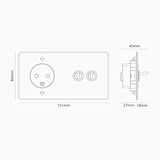 Double 2x Toggle & Danish Module Round - Clear Polished Nickel Black 