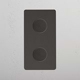 Bronze Double Vertical Dimmer Switch with 2 Adjustments on White Background
