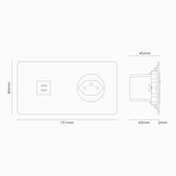 Double USB 30W & Swiss Type J Power Module Round - Paintable White
