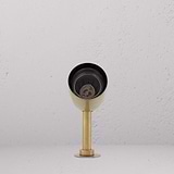 Ealing Ground Spotlight Antique Brass Finish on White Background Front Facing