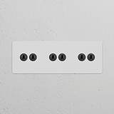 Paintable bronze panel with three 6x toggle switches, ideal for triple switches & dimmers setup.