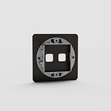 Reliable Double Switch Plate in Bronze for Light Control - on White Background