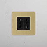 Bipasso socket Antique Brass Finish on White Background