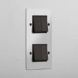 Vertical Four-Position Double Rocker Switch in Clear Bronze Black - Advanced Lighting Solution