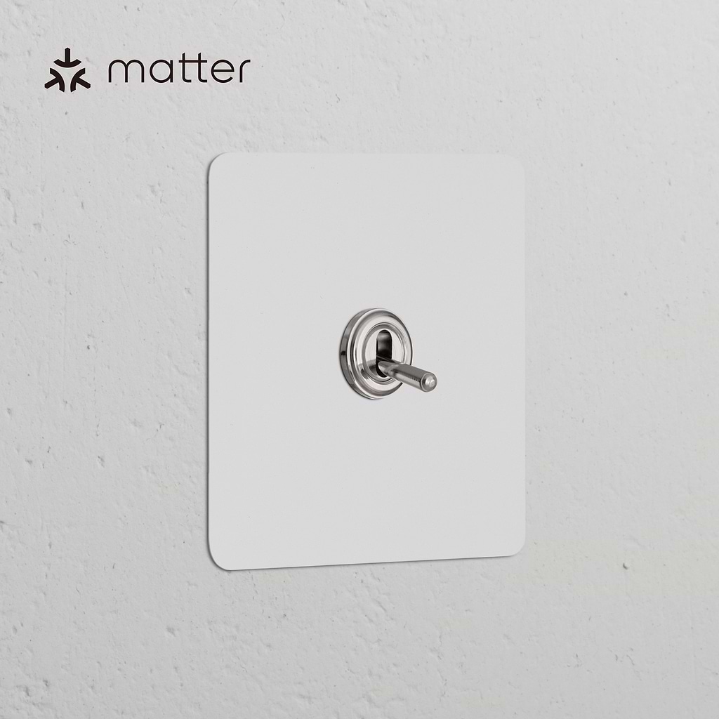 Single Smart Retractive Toggle Switch – Paintable Polished Nickel