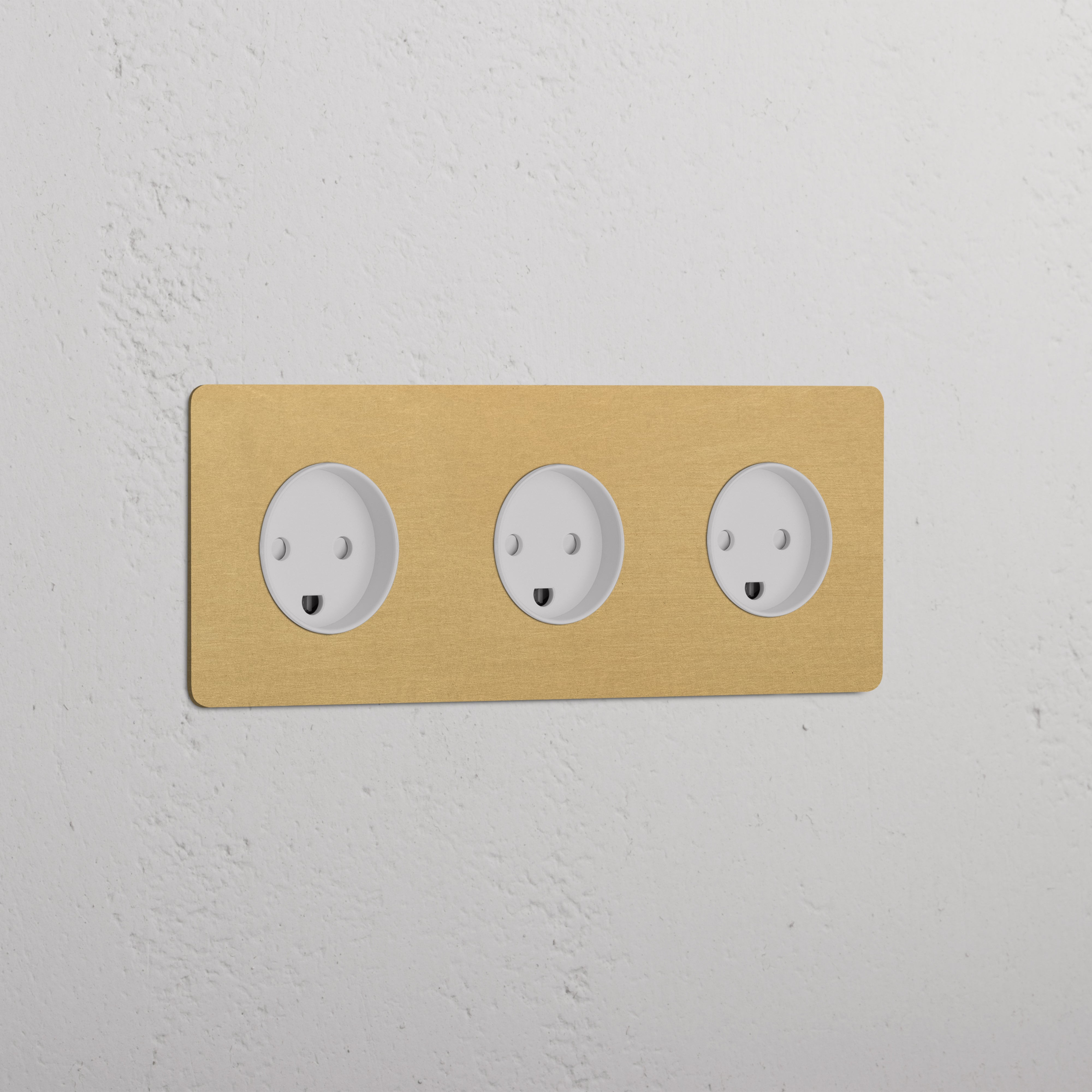 Triple 3x Danish Module - Antique Brass White