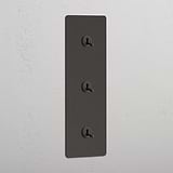 Triple Vertical Toggle Switch in Bronze - User-Friendly Light Control System