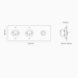 Triple Toggle & 2x Swiss Module Round - Clear Polished Nickel Black  
