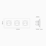 Triple 3x French/Belgian Type E Power Module Round - Paintable Black