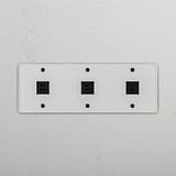 High-Speed Charging Triple USB Module in Clear Black for Power Needs on White Background