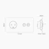 Double 2x Toggle & Danish Module Round - Polished Nickel White 