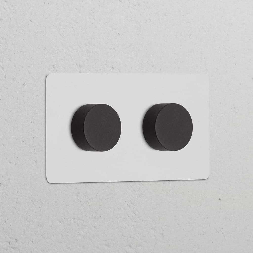 Double 2x Multiway Dimmer Switch – Paintable Bronze