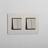 Four-Way Rocker Switch in Polished Nickel Black - High Capacity Quad Control Light Switch