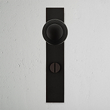 Poplar Long Plate Sprung Door Knob & Thumbturn - Bronze