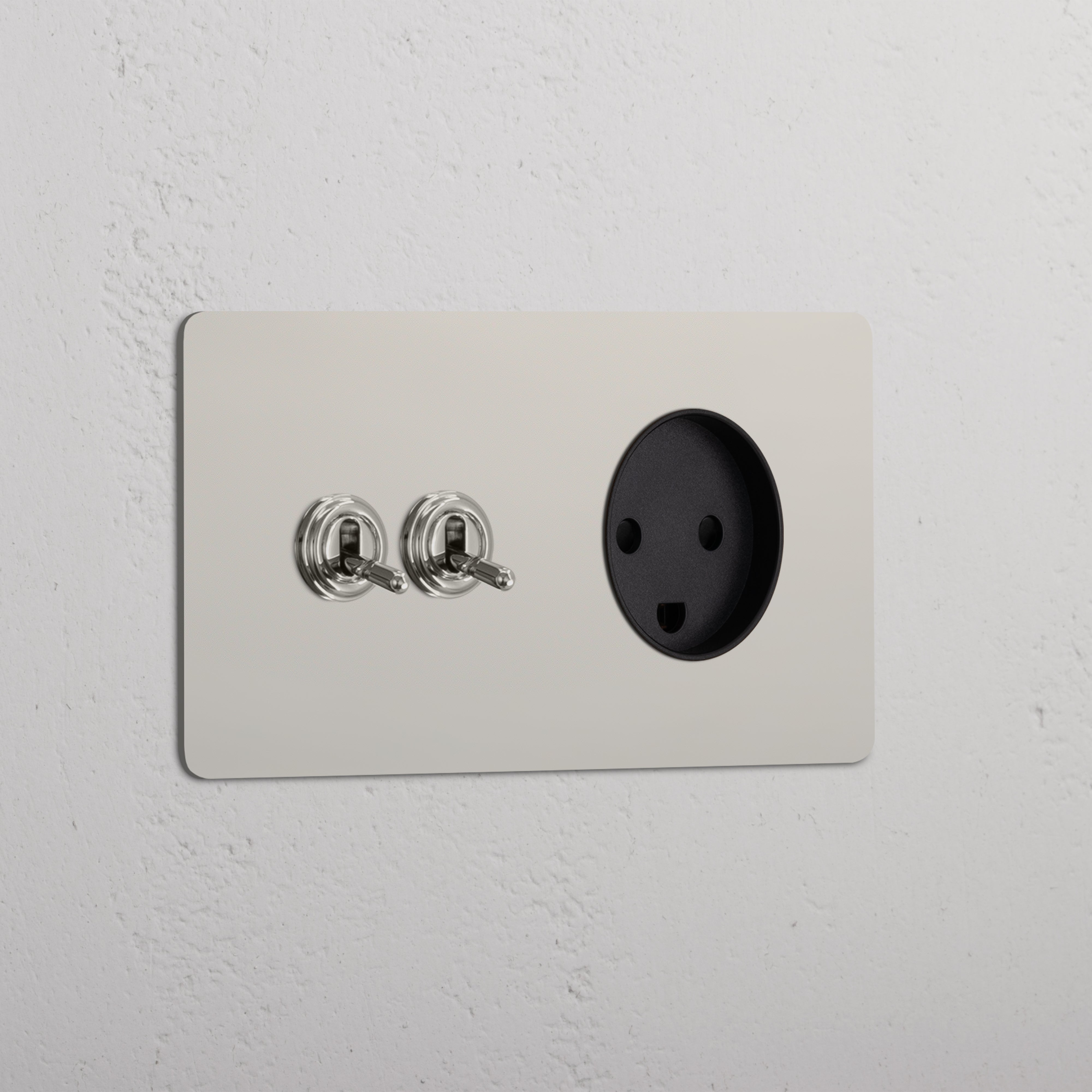 Double 2x Toggle & Danish Module Round - Polished Nickel Black 