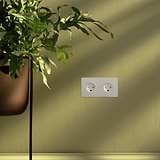 Double 2x Danish Module Round - Polished Nickel White