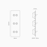 Triple 6x Vertical Toggle Switch - Clear Bronze