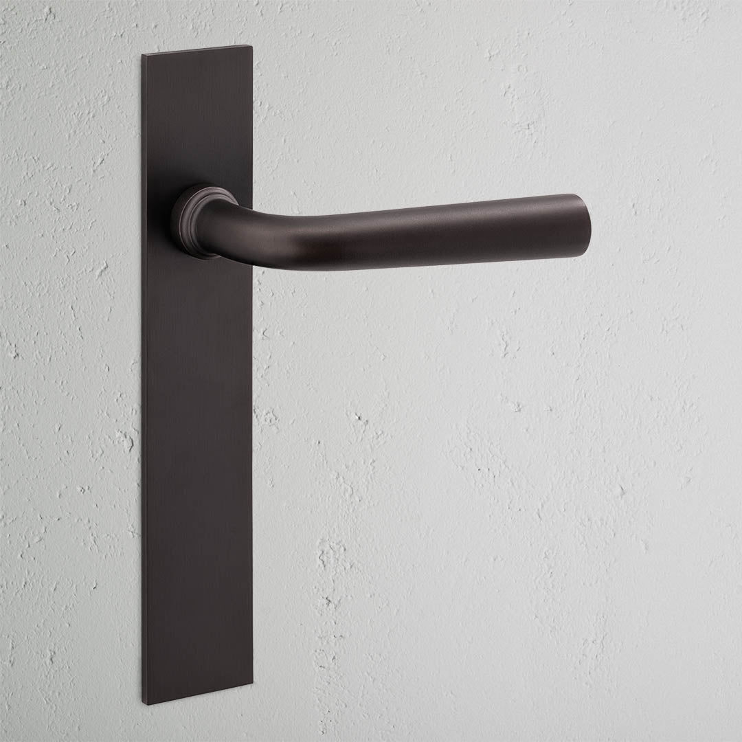 Apsley Long Plate Sprung Door Handle - Bronze