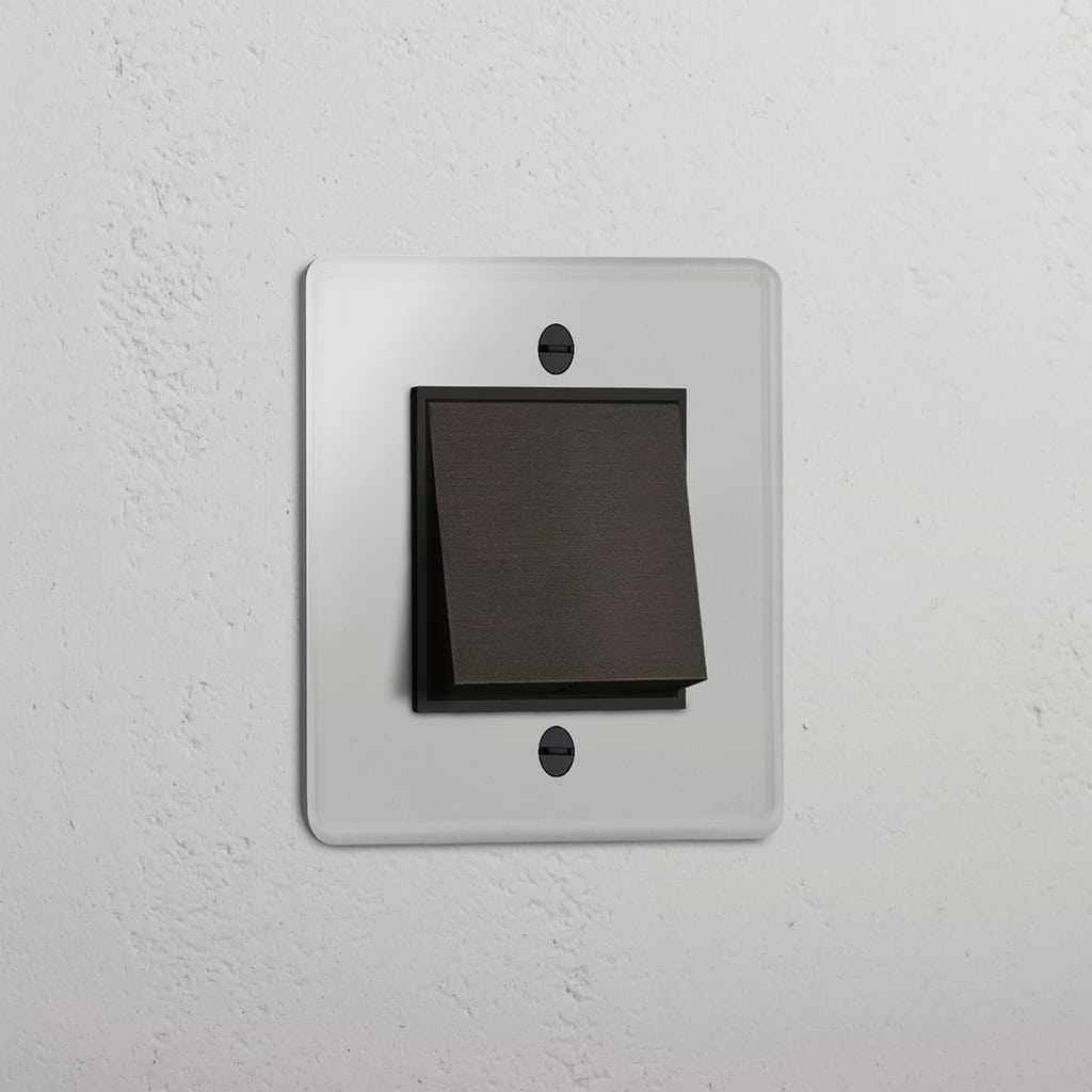 Intermediate Single Rocker Switch in Clear Bronze Black - Versatile Light Control Accessory