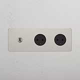 Triple Toggle & 2x Danish Module Round - Polished Nickel Black  