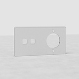 Double 2x Switch & 1x Module Plate Round EU - Clear White