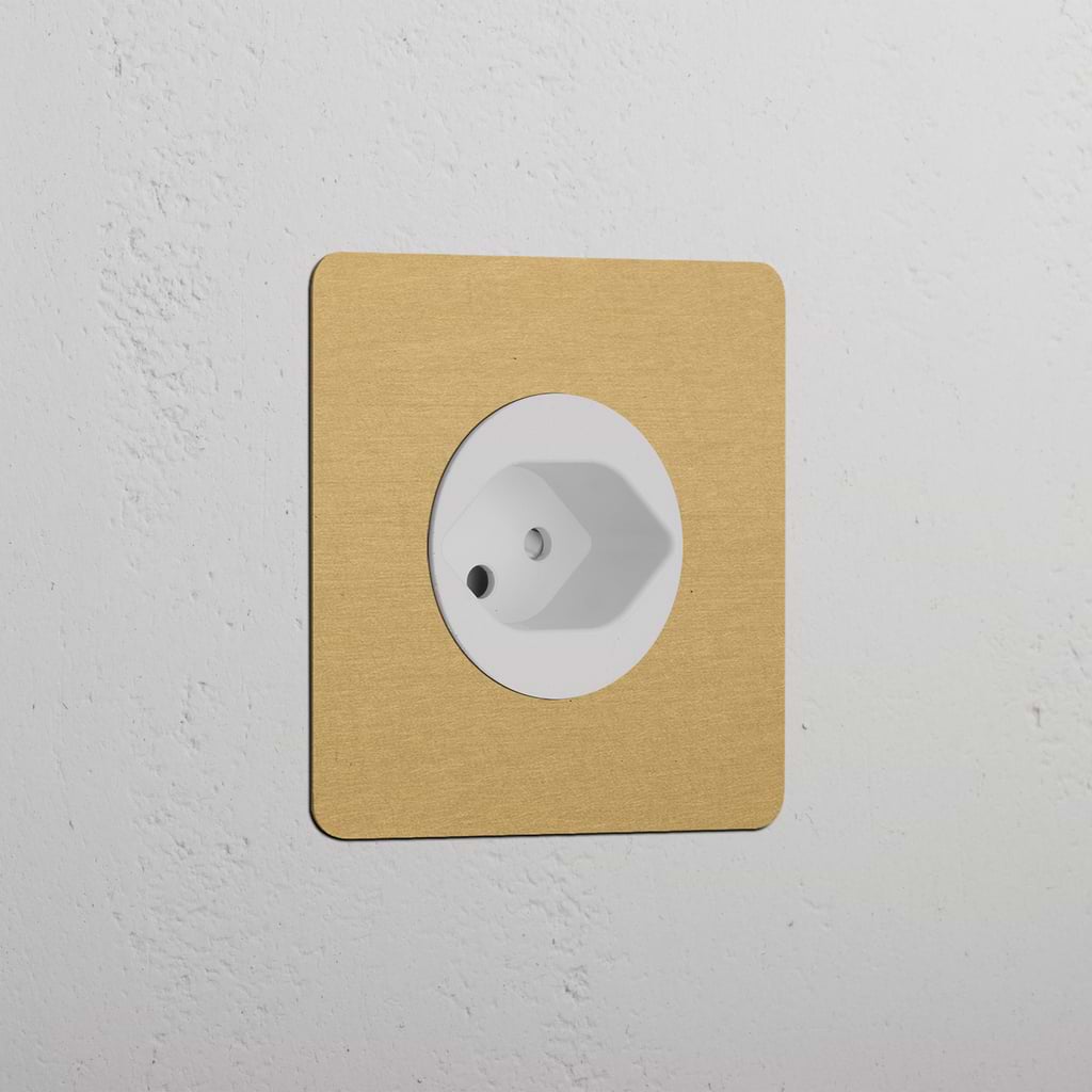 Single Swiss Module Round - Antique Brass White