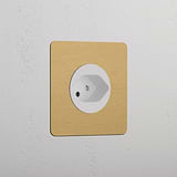 Single Swiss Module Round - Antique Brass White