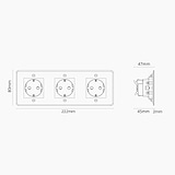 Triple 3x Schuko Module Round - Clear White