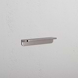 Oxford Edge Pull Handle 128mm in Polished Nickel at an Angle on White Background