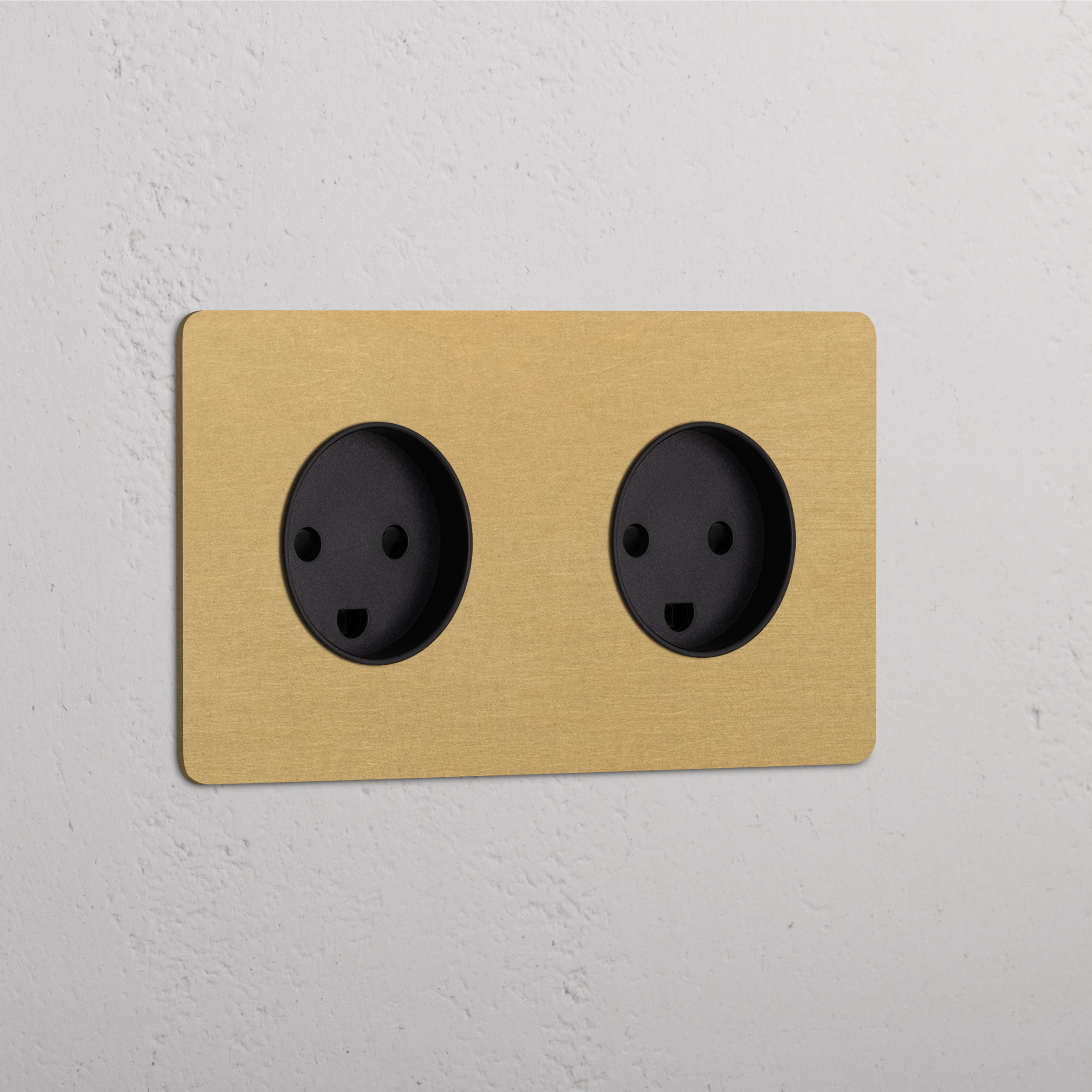 Double 2x Danish Module Round - Antique Brass Black