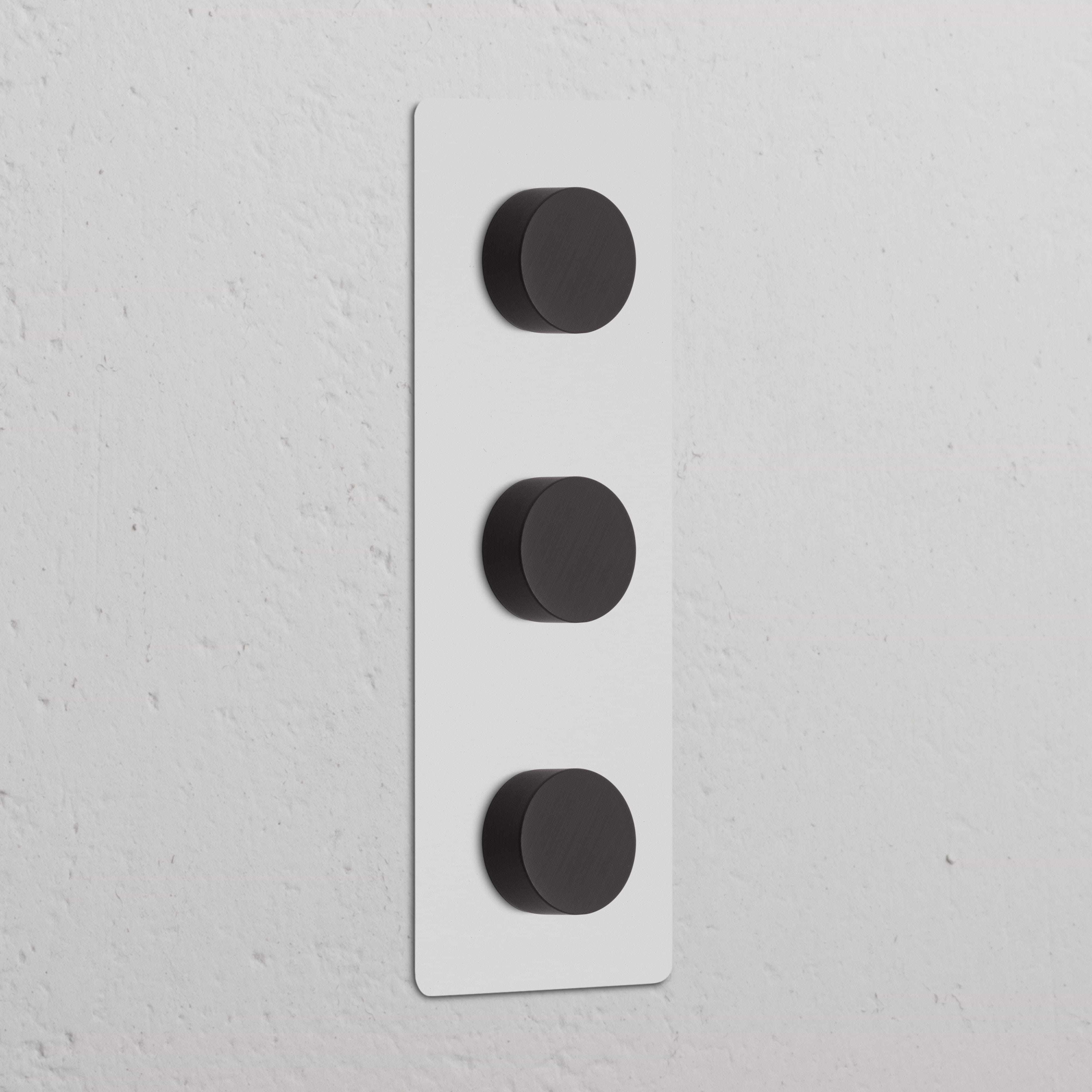 Triple 3x Vertical Multiway Dimmer Switch – Paintable Bronze