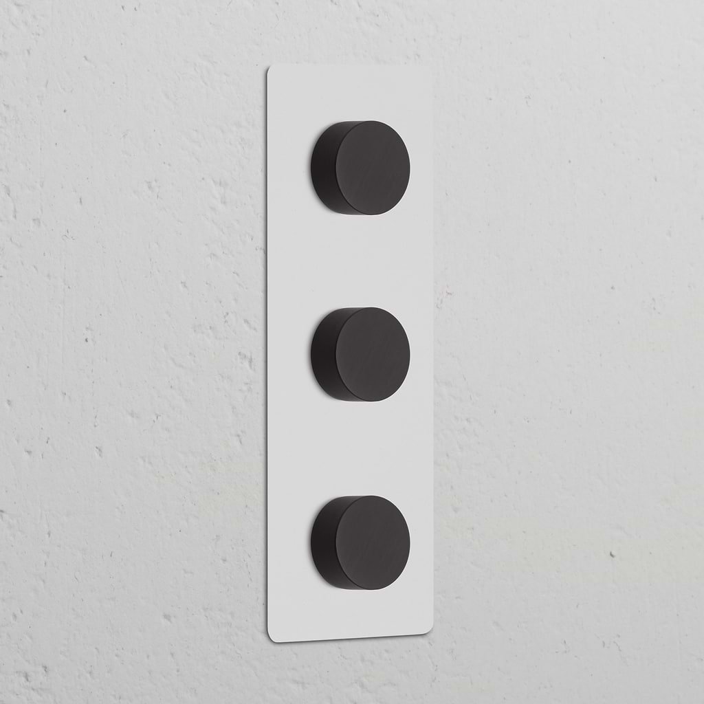 Triple 3x Vertical Multiway Dimmer Switch – Paintable Bronze