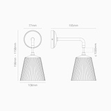 Richmond Small Hanging Wall Light Fluted Glass - Polished Nickel