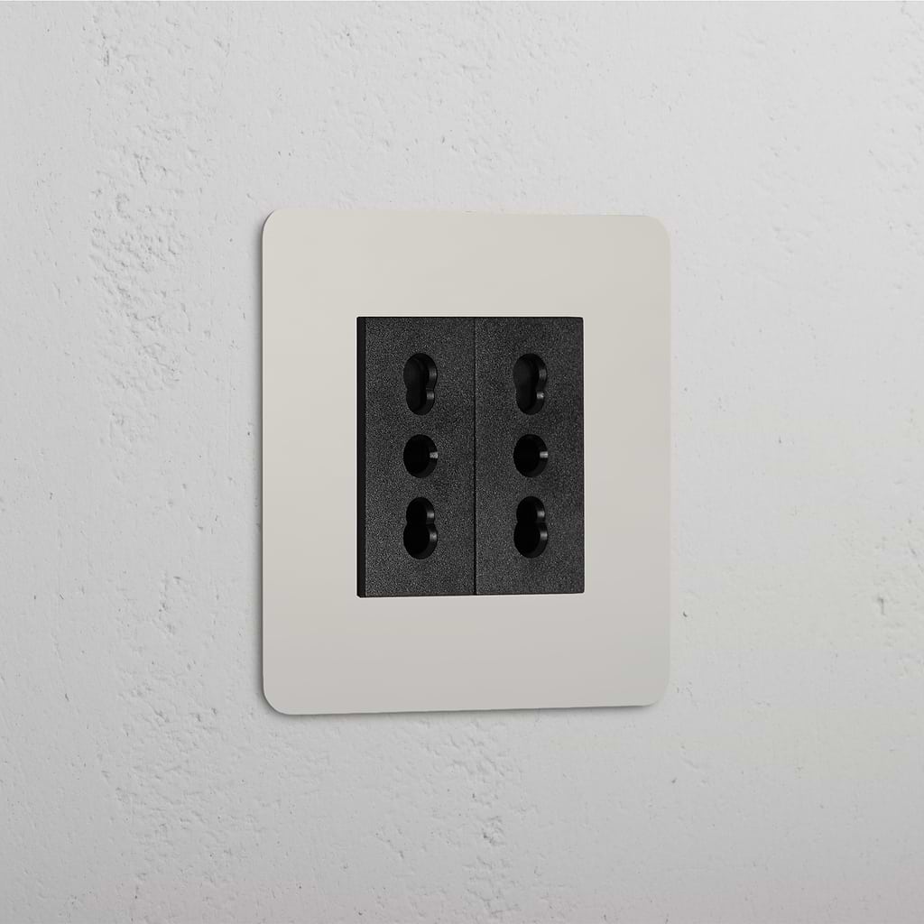 Single 2x Bipasso Module Polished Nickel Black Finish on White Background