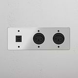 Double USB 30W & Swiss Module in Clear Black