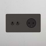 Double 2x Toggle & Danish Module Round - Bronze Black 