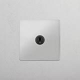 Reliable Single Toggle Switch in Clear Bronze for Easy Light Switching on White Background