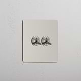 Dual Control Light Toggle Switch: Polished Nickel Single 2x Toggle Switch