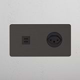 Double USB 30W & Swiss Module - Bronze Black