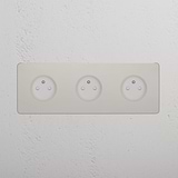 Triple 3x French Power Module Round - Polished Nickel White