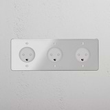 Triple 3x Danish Module Round - Clear White