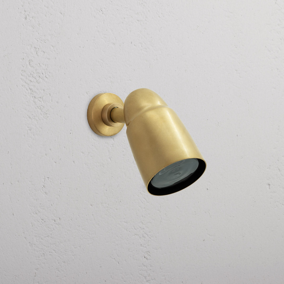 Ealing Surface Spotlight Antique Brass Finish on White Background