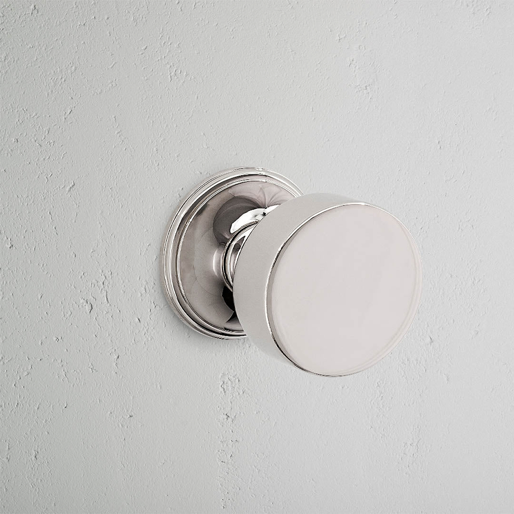 Onslow Fixed Door Knob - Polished Nickel