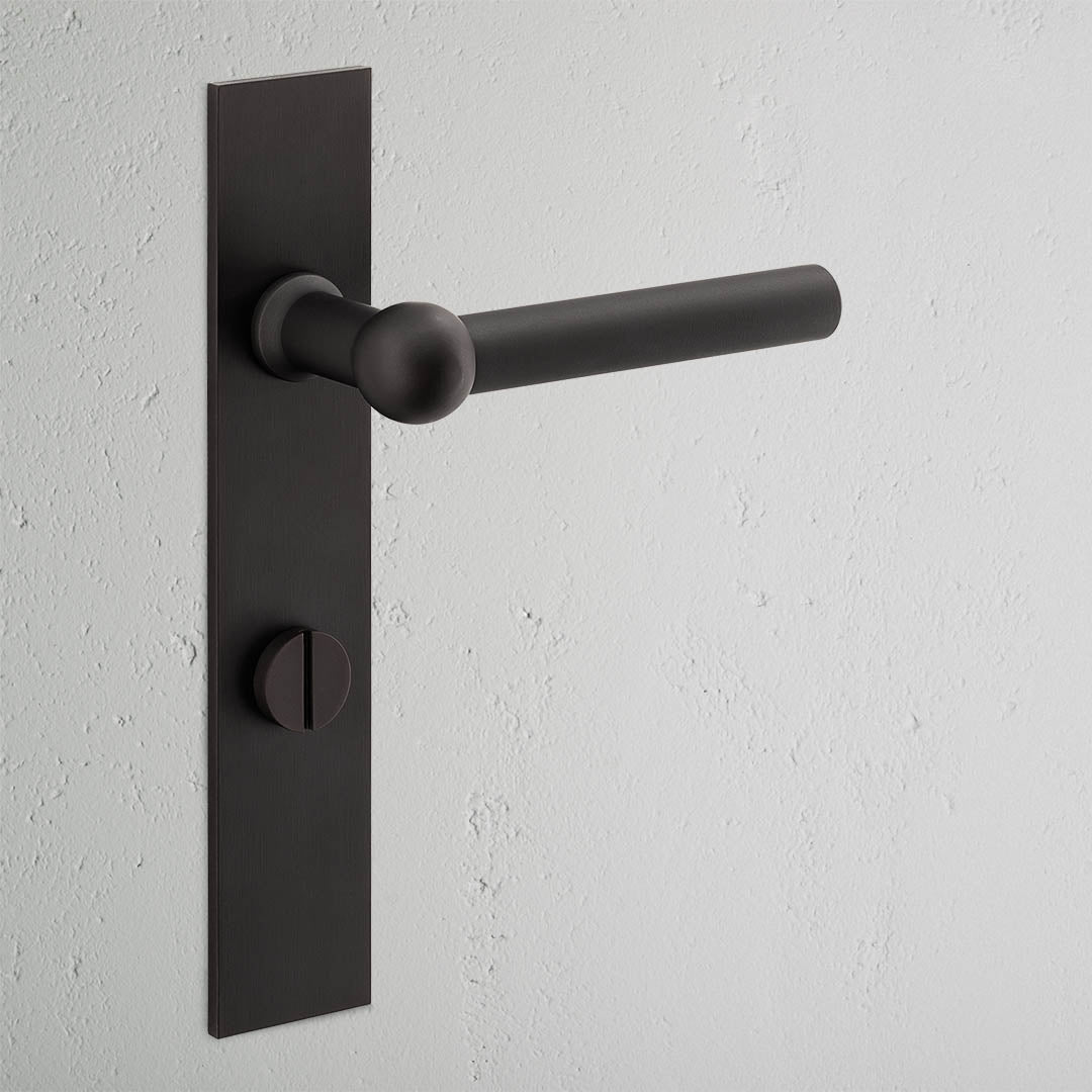 Harper Long Plate Sprung Door Handle & Thumbturn - Bronze