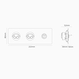 Triple Toggle Switch + 2x Swiss Type J Power Module Round – Paintable Bronze Black