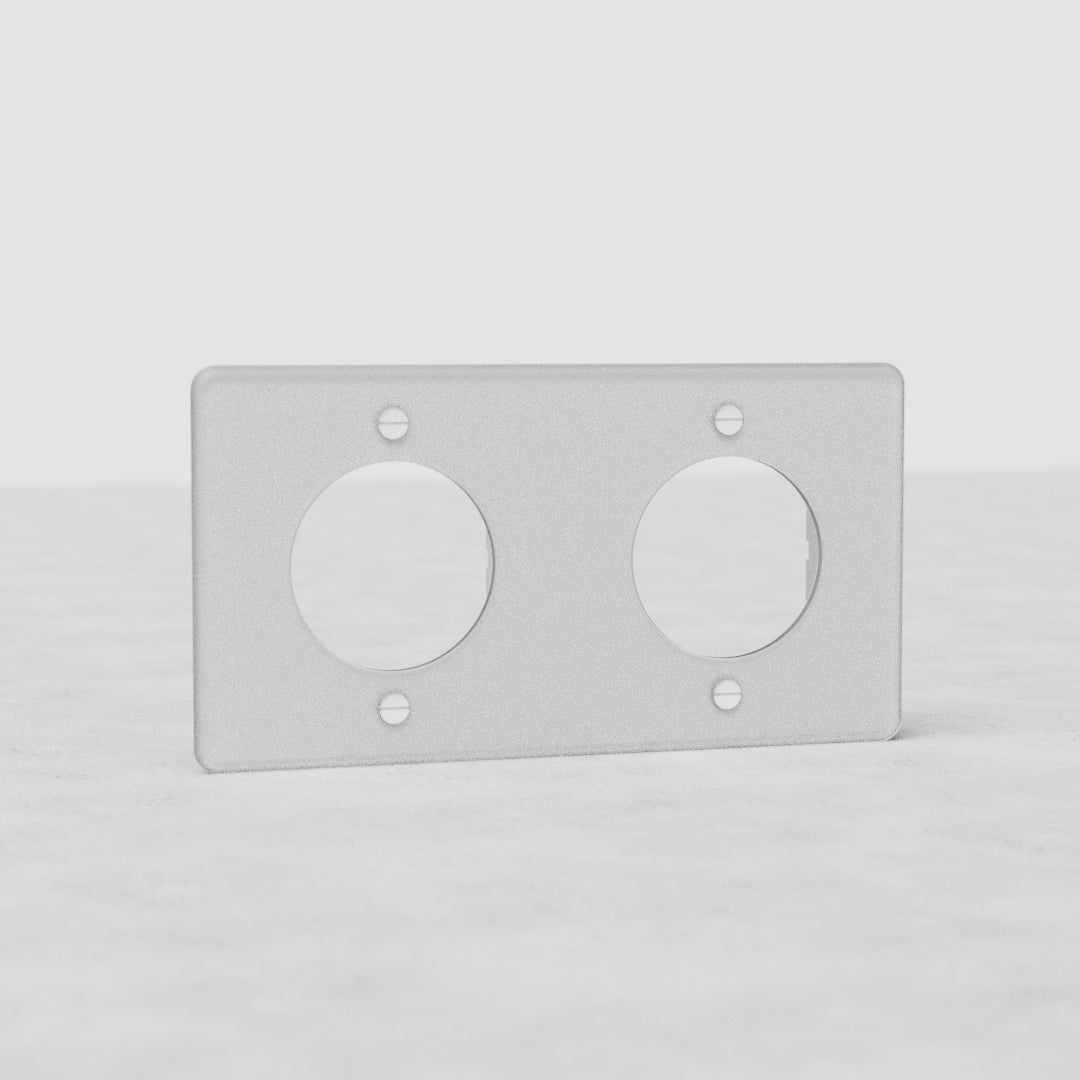 Double Module Plate Round EU - Clear White