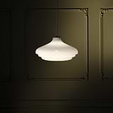 Brookfield Large Pendant Light Opal Glass - Bronze 